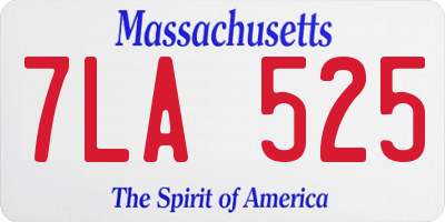 MA license plate 7LA525