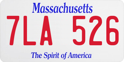 MA license plate 7LA526