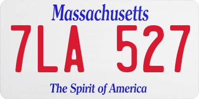 MA license plate 7LA527