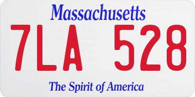 MA license plate 7LA528