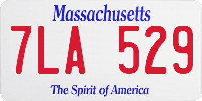 MA license plate 7LA529
