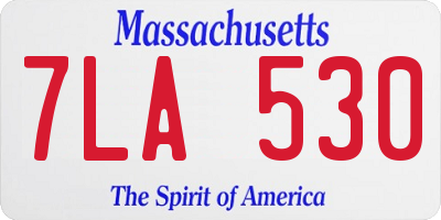 MA license plate 7LA530