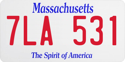 MA license plate 7LA531