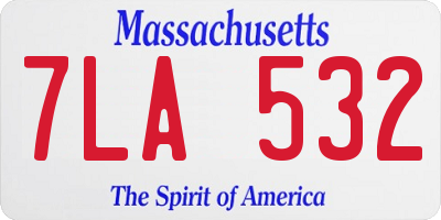 MA license plate 7LA532