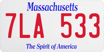 MA license plate 7LA533