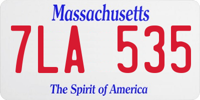 MA license plate 7LA535