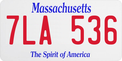 MA license plate 7LA536
