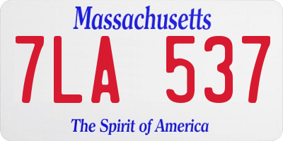 MA license plate 7LA537