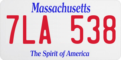 MA license plate 7LA538