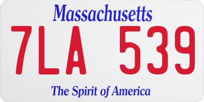 MA license plate 7LA539