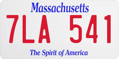MA license plate 7LA541