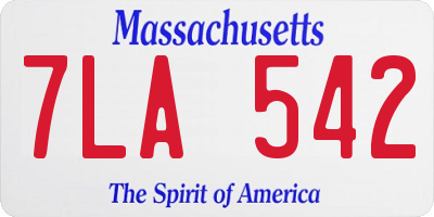 MA license plate 7LA542