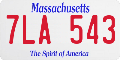 MA license plate 7LA543