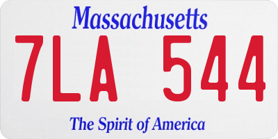 MA license plate 7LA544