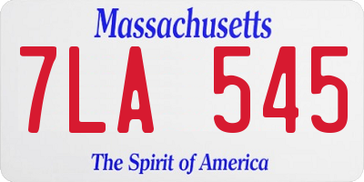 MA license plate 7LA545