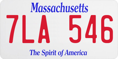 MA license plate 7LA546