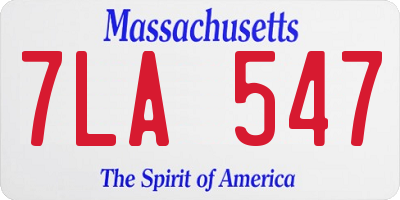 MA license plate 7LA547