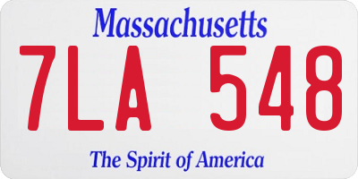 MA license plate 7LA548