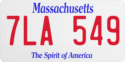 MA license plate 7LA549