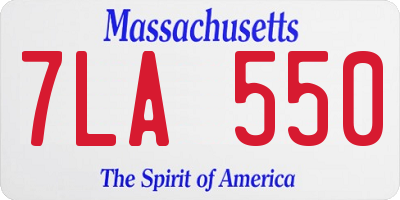 MA license plate 7LA550