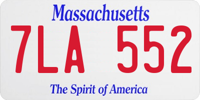 MA license plate 7LA552