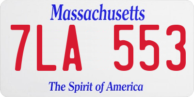 MA license plate 7LA553