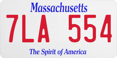 MA license plate 7LA554