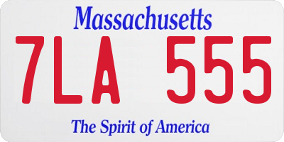 MA license plate 7LA555