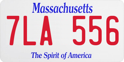MA license plate 7LA556