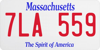 MA license plate 7LA559