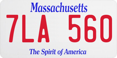 MA license plate 7LA560