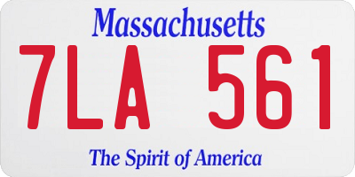 MA license plate 7LA561