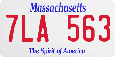 MA license plate 7LA563