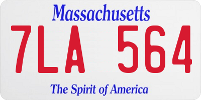 MA license plate 7LA564