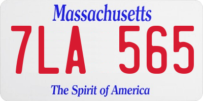 MA license plate 7LA565