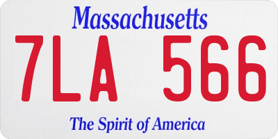 MA license plate 7LA566