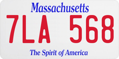 MA license plate 7LA568