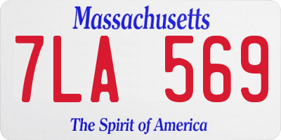MA license plate 7LA569