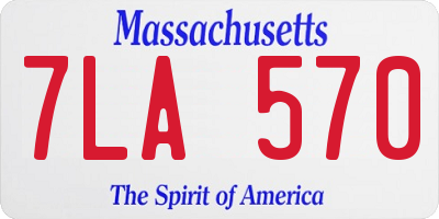 MA license plate 7LA570
