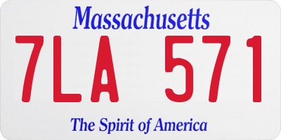 MA license plate 7LA571