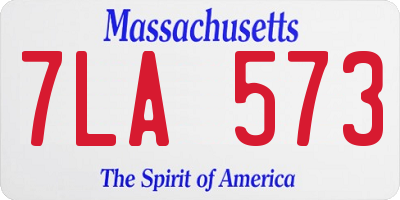 MA license plate 7LA573