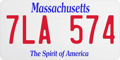 MA license plate 7LA574
