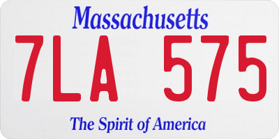 MA license plate 7LA575