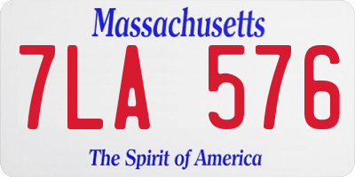 MA license plate 7LA576
