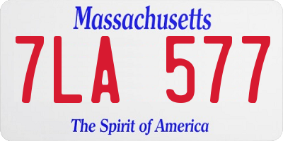 MA license plate 7LA577