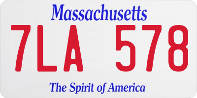 MA license plate 7LA578