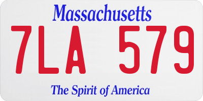 MA license plate 7LA579