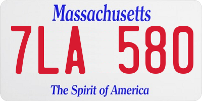 MA license plate 7LA580