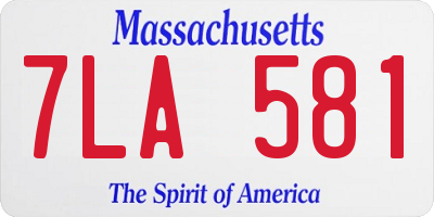MA license plate 7LA581