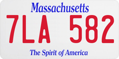 MA license plate 7LA582